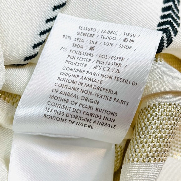 STELLA MCCARTNEY • Gold and Black Striped Silk Button-Down Shirt - Picture 13 of 16